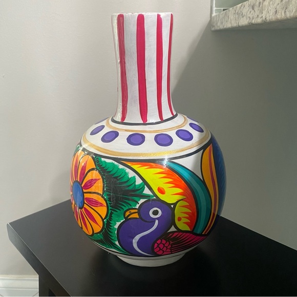 TONALA MEXICAN POTTERY HAND PAINTED WATERY JUG - Picture 3 of 7